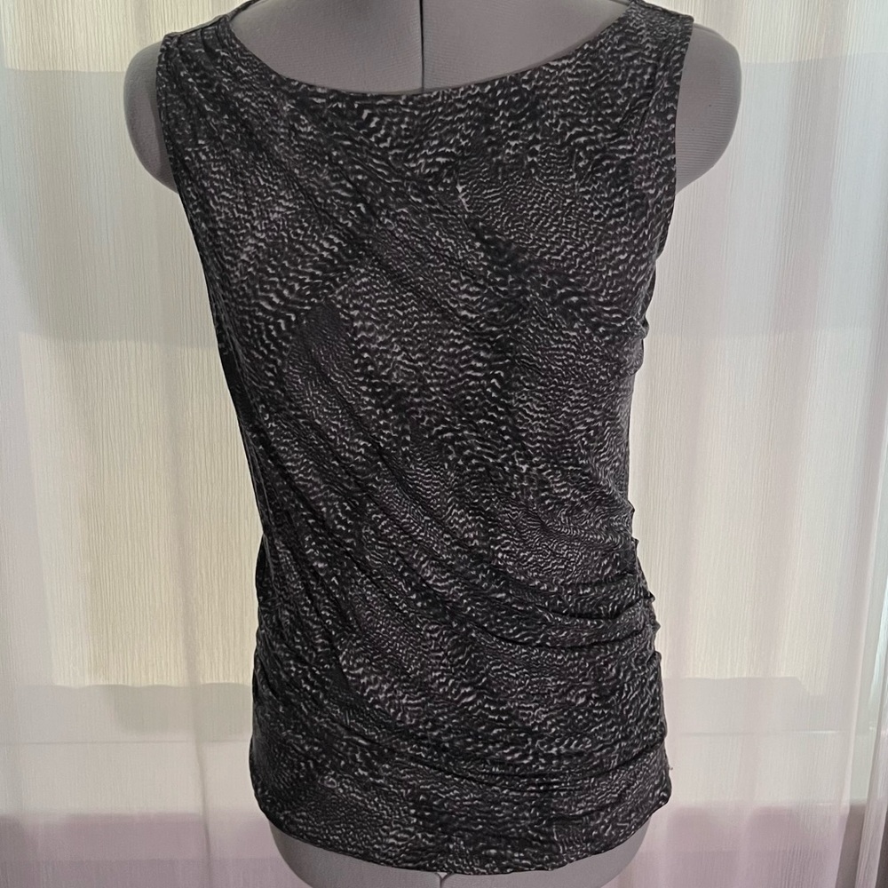 Ann Taylor, Women’s Ruched, Sleeveless, Boatneck, Top, Snake Print, Small